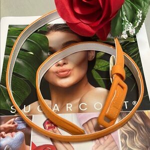 (Or FREE in bundle) Sleek minimalist Orange Belt - no holes! (About 35” L)